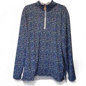 USA Palm Reversible Fleece Sweater Geometric Patterned Pullover Unisex size XL